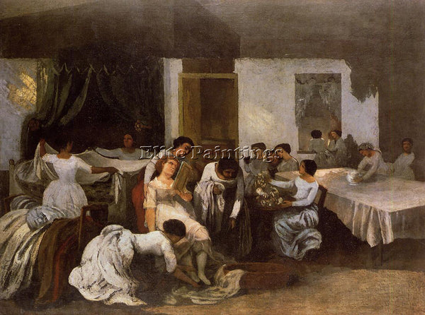 GUSTAVE COURBET DRESSING THE DEAD GIRL DRESSING THE BRIDE ARTIST PAINTING CANVAS