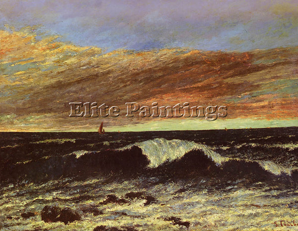 GUSTAVE COURBET LA VAGUE ARTIST PAINTING REPRODUCTION HANDMADE CANVAS REPRO WALL