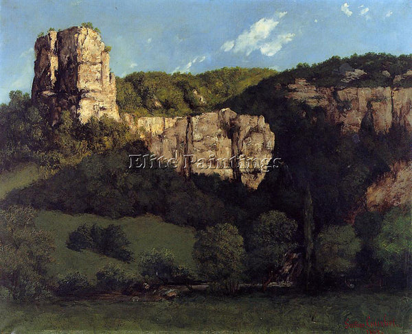 GUSTAVE COURBET LANDSCAPE BALD ROCK IN THE VALLEY OF ORNANS ARTIST PAINTING OIL