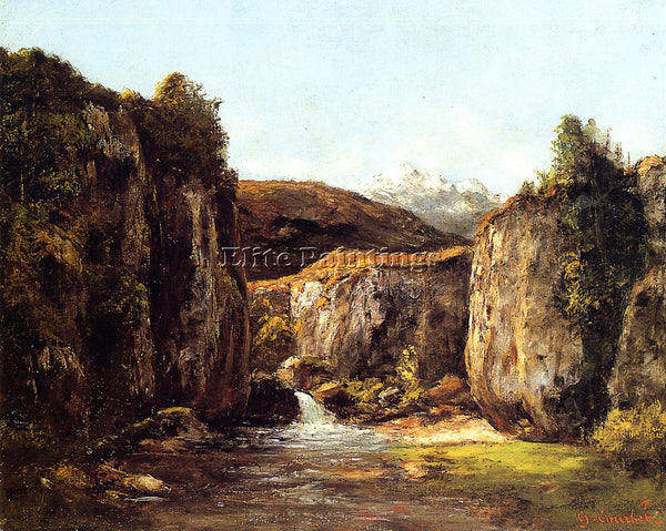 GUSTAVE COURBET LANDSCAPE THE SOURCE AMONG THE ROCKS OF THE DOUBS ARTIST CANVAS