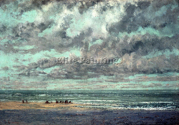 GUSTAVE COURBET MARINE LES EQUILLEURS ARTIST PAINTING REPRODUCTION HANDMADE OIL
