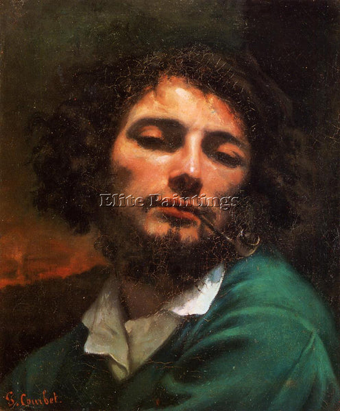 GUSTAVE COURBET PORTRAIT OF THE ARTIST AKA MAN WITH A PIPE ARTIST PAINTING REPRO