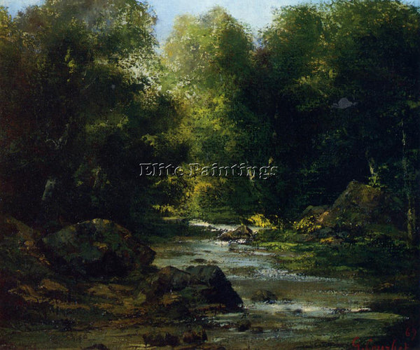 GUSTAVE COURBET RIVER LANDSCAPE ARTIST PAINTING REPRODUCTION HANDMADE OIL CANVAS