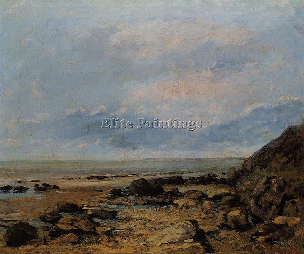 GUSTAVE COURBET ROCKY SEASHORE ARTIST PAINTING REPRODUCTION HANDMADE OIL CANVAS