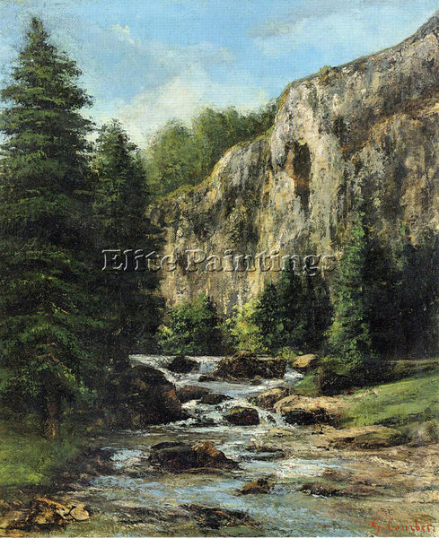 GUSTAVE COURBET STUDY FOR LANDSCAPE WITH WATERFALL ARTIST PAINTING REPRODUCTION