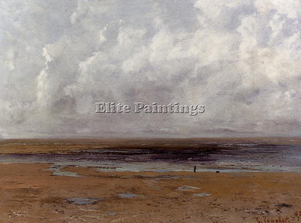 GUSTAVE COURBET THE BEACH AT TROUVILLE AT LOW TIDE ARTIST PAINTING REPRODUCTION