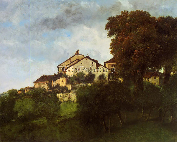 GUSTAVE COURBET THE HOUSES OF THE CHATEAU D ORNANS ARTIST PAINTING REPRODUCTION