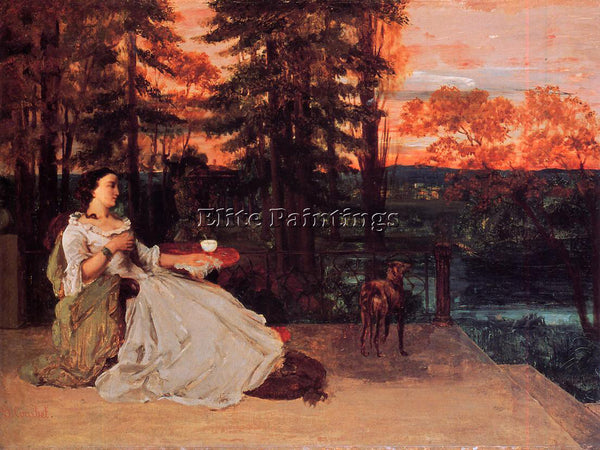 GUSTAVE COURBET THE LADY OF FRANKFURT 1858 ARTIST PAINTING REPRODUCTION HANDMADE