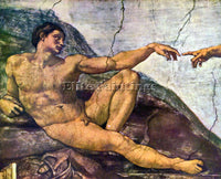 MICHELANGELO CREATION OF ADAM DETAIL ARTIST PAINTING REPRODUCTION HANDMADE OIL