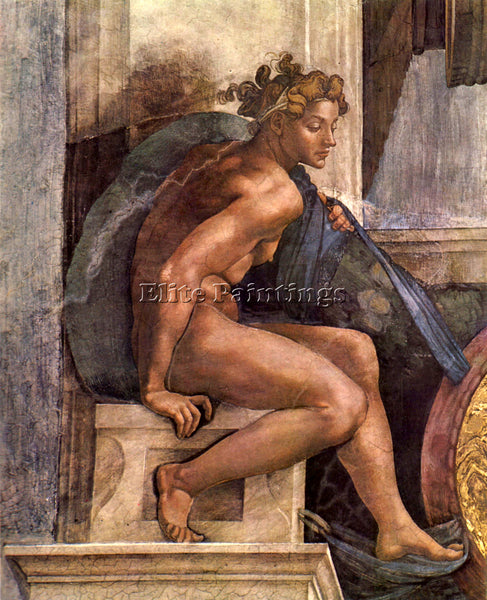 MICHELANGELO CREATOR GOD AND YOUTHS DETAIL ARTIST PAINTING REPRODUCTION HANDMADE