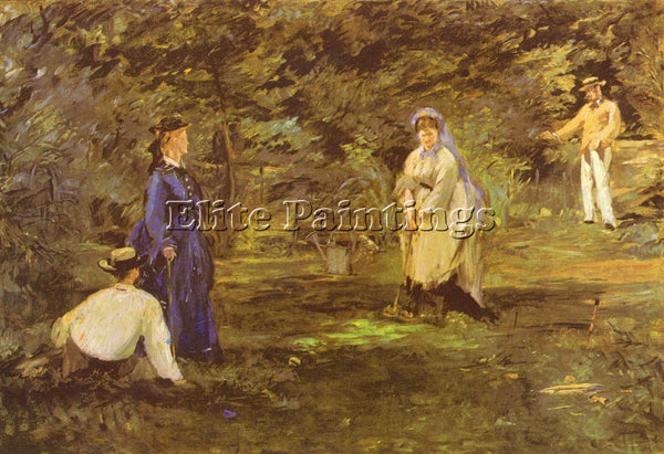 MANET CROQUET PARTY ARTIST PAINTING REPRODUCTION HANDMADE CANVAS REPRO WALL DECO