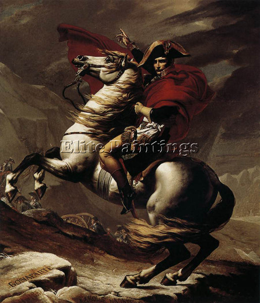 JACQUES-LOUIS DAVID BONAPARTE CALM ON A FIERY STEED CROSSING THE ALPS ARTIST OIL