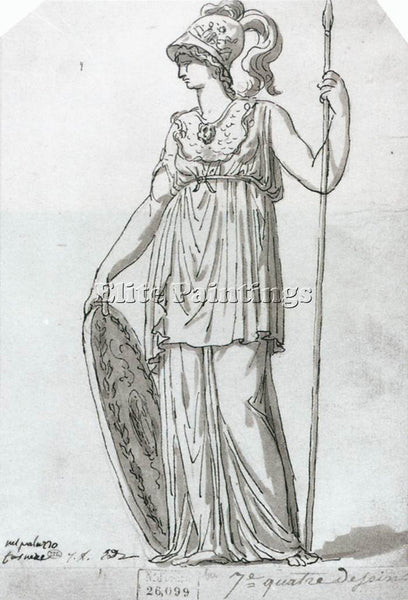 JACQUES-LOUIS DAVID MINERVA ARTIST PAINTING REPRODUCTION HANDMADE OIL CANVAS ART