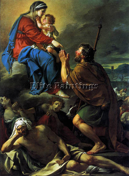 JACQUES-LOUIS DAVID ST ROCH ASKING VIRGIN MARY TO HEAL VICTIMS PLAGUE ARTIST OIL