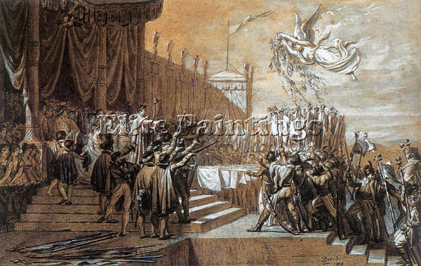 JACQUES-LOUIS DAVID STUDY FOR THE DISTRIBUTION OF THE EAGLE STANDARDS ARTIST OIL