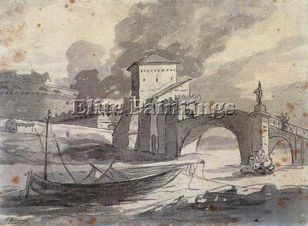 JACQUES-LOUIS DAVID VIEW OF THE TIBER AND CASTEL ST ANGELO ARTIST PAINTING REPRO