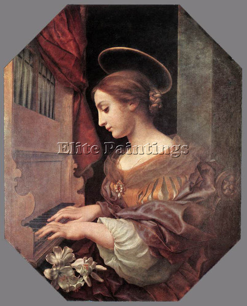 CARLO DOLCI ST CECILIA AT THE ORGAN ARTIST PAINTING REPRODUCTION HANDMADE OIL