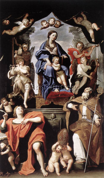 DOMENICHINO MADONNA AND CHILD WITH ST PETRONIUS AND ST JOHN THE BAPTIST PAINTING
