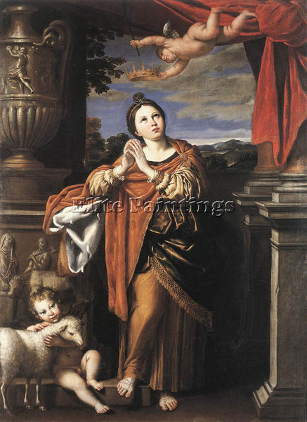 DOMENICHINO SAINT AGNES ARTIST PAINTING REPRODUCTION HANDMADE CANVAS REPRO WALL
