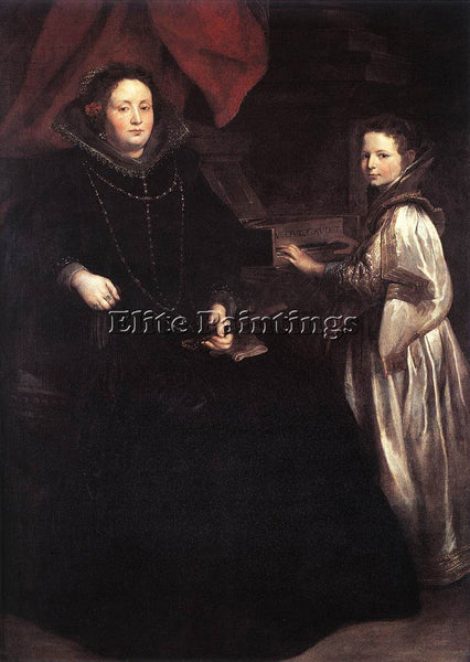 SIR ANTONY VAN DYCK PORTRAIT OF PORZIA IMPERIALE AND HER DAUGHTER ARTIST CANVAS