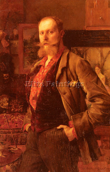 PASCAL-ADOLPHE-JEAN DAGNAN-BOUVERET PORTRAIT OF GUSTAVE COURTOIS ARTIST PAINTING