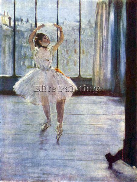 DEGAS DANCER BEING PHOTOGRAPHED ARTIST PAINTING REPRODUCTION HANDMADE OIL CANVAS