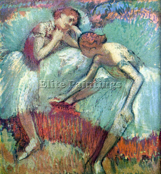 DEGAS DANCERS IN GREEN 2 ARTIST PAINTING REPRODUCTION HANDMADE CANVAS REPRO WALL