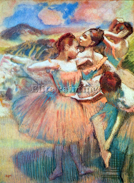 DEGAS DANCERS IN THE LANDSCAPE ARTIST PAINTING REPRODUCTION HANDMADE OIL CANVAS