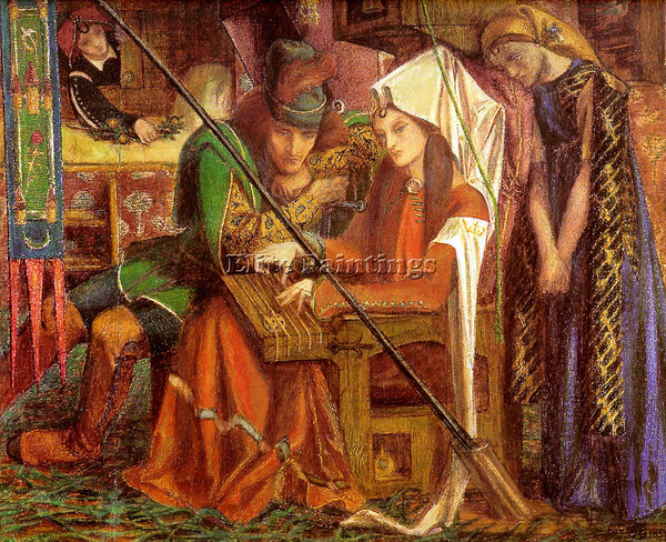DANTE GABRIEL ROSSETTI TUNE OF SEVEN TOWERS ARTIST PAINTING HANDMADE OIL CANVAS