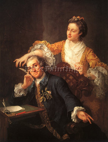 WILLIAM HOGARTH DAVID GARRICK AND HIS WIFE ARTIST PAINTING REPRODUCTION HANDMADE