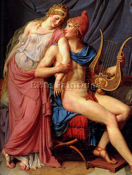 JACQUES-LOUIS DAVID THE COURTSHIP OF PARIS AND HELEN DETAIL1 ARTIST PAINTING OIL