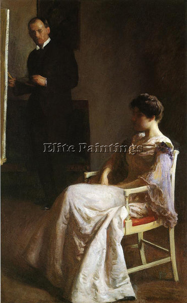 JOSEPH R. DECAMP IN THE STUDIO ARTIST PAINTING REPRODUCTION HANDMADE OIL CANVAS