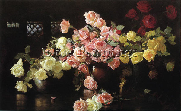 JOSEPH R. DECAMP ROSES ARTIST PAINTING REPRODUCTION HANDMADE CANVAS REPRO WALL