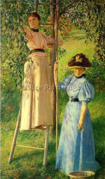 JOSEPH R. DECAMP THE PEAR ORCHARD ARTIST PAINTING REPRODUCTION HANDMADE OIL DECO