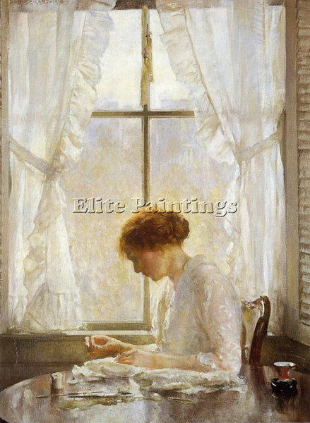 JOSEPH R. DECAMP THE SEAMSTRESS ARTIST PAINTING REPRODUCTION HANDMADE OIL CANVAS