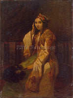 ALEXANDRE-GABRIEL DECAMPS  WOMAN IN ORIENTAL DRESS ARTIST PAINTING REPRODUCTION