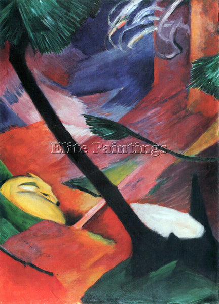 FRANZ MARC DEER IN THE FOREST II ARTIST PAINTING REPRODUCTION HANDMADE OIL REPRO