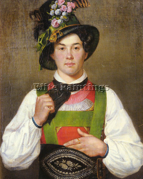 FRANZ VON DEFREGGER A YOUNG MAN IN TYROLEAN COSTUME ARTIST PAINTING REPRODUCTION