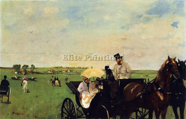 EDGAR DEGAS A CARRIAGE AT THE RACES ARTIST PAINTING REPRODUCTION HANDMADE OIL
