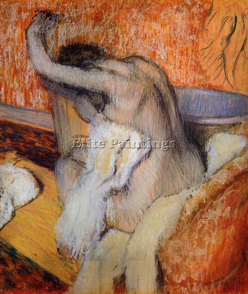 EDGAR DEGAS AFTER THE BATH WOMAN DRYING HERSELF ARTIST PAINTING REPRODUCTION OIL