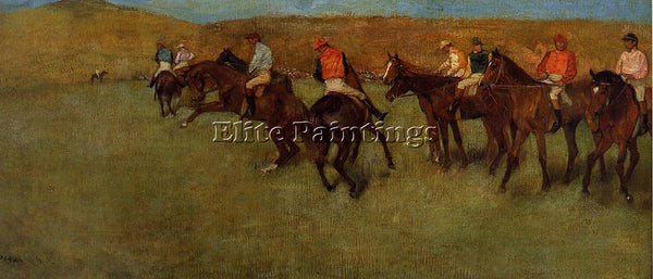 EDGAR DEGAS AT THE RACES BEFORE THE START ARTIST PAINTING REPRODUCTION HANDMADE