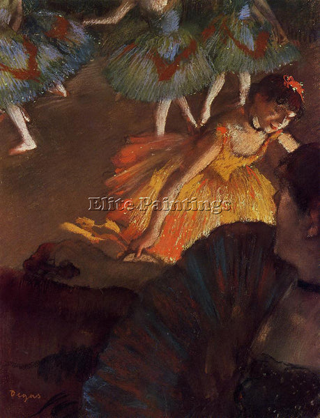 EDGAR DEGAS BALLERINA AND LADY WITH A FAN ARTIST PAINTING REPRODUCTION HANDMADE