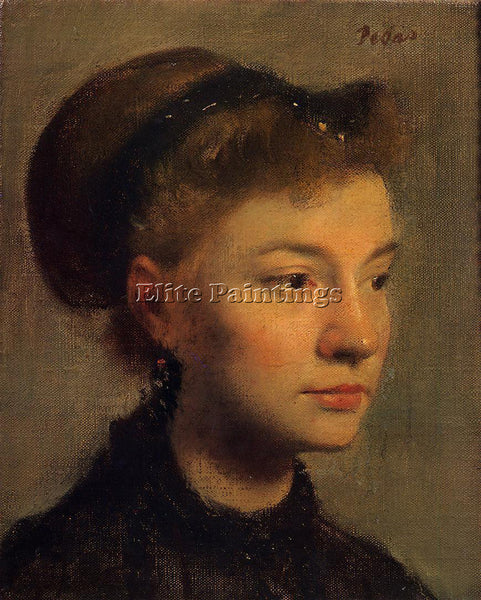 EDGAR DEGAS HEAD OF A YOUNG WOMAN ARTIST PAINTING REPRODUCTION HANDMADE OIL DECO