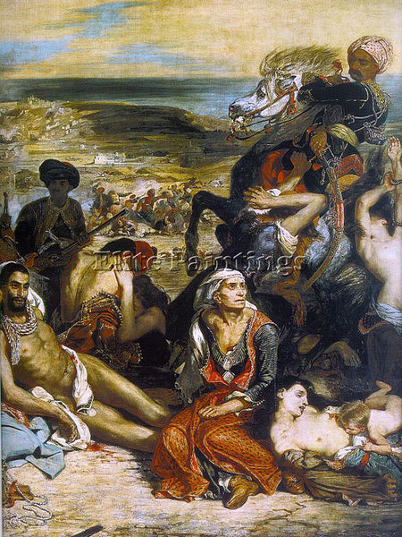 EUGENE DELACROIX CHIOS ARTIST PAINTING REPRODUCTION HANDMADE CANVAS REPRO WALL