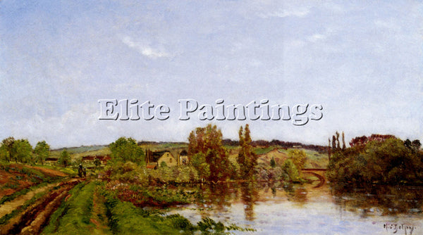 HIPPOLYTE CAMILLE DELPY WALKING ALONG THE RIVER ARTIST PAINTING REPRODUCTION OIL