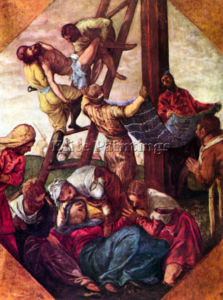 TINTORETTO DESCENT FROM THE CROSS ARTIST PAINTING REPRODUCTION HANDMADE OIL DECO