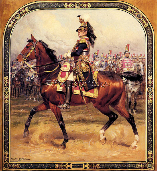 JEAN BAPTISTE EDOUARD DETAILLE  LE GENERAL D HAUTPOUL A CHEVAL PAINTING HANDMADE