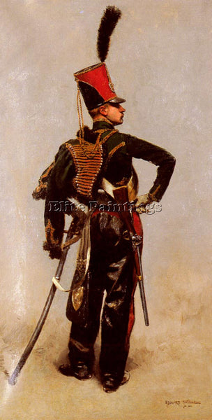 JEAN BAPTISTE EDOUARD DETAILLE A NAPOLEONIC OFFICER ARTIST PAINTING REPRODUCTION
