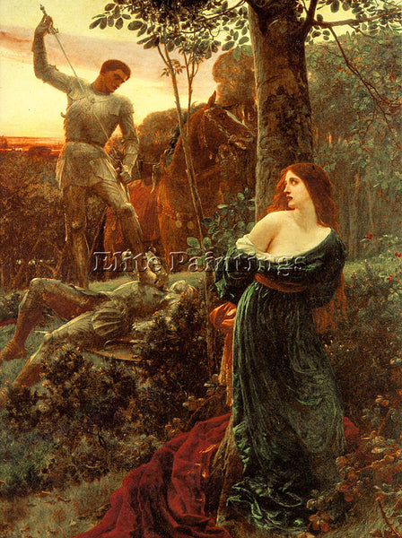 FRANK DICKSEE DICKSEE CHIVALRY ARTIST PAINTING REPRODUCTION HANDMADE OIL CANVAS