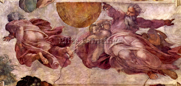 MICHELANGELO DIVORCE OF LIGHT AND DARKNESS ARTIST PAINTING REPRODUCTION HANDMADE
